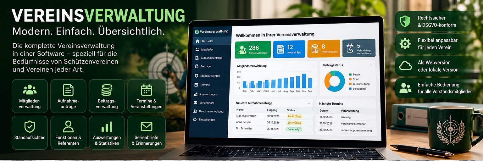 Illustrative Produktpräsentation der Vereinsverwaltung